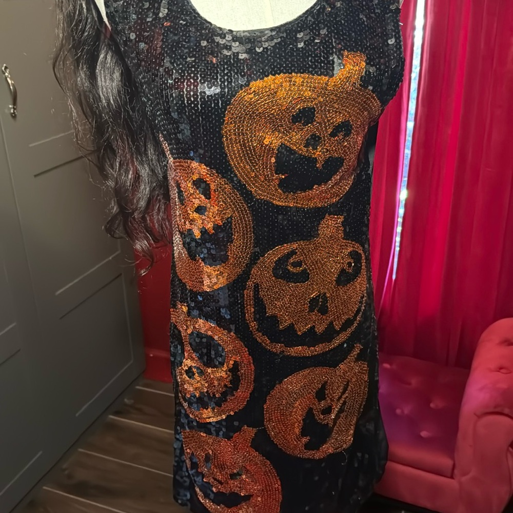 Sequin Pumpkin Dress Halloween
